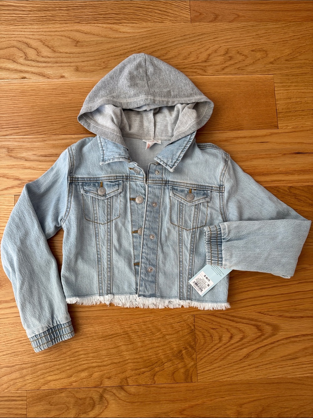 Cat & Jack Light Blue Denim Hooded Jacket for Kids,S(6/7)